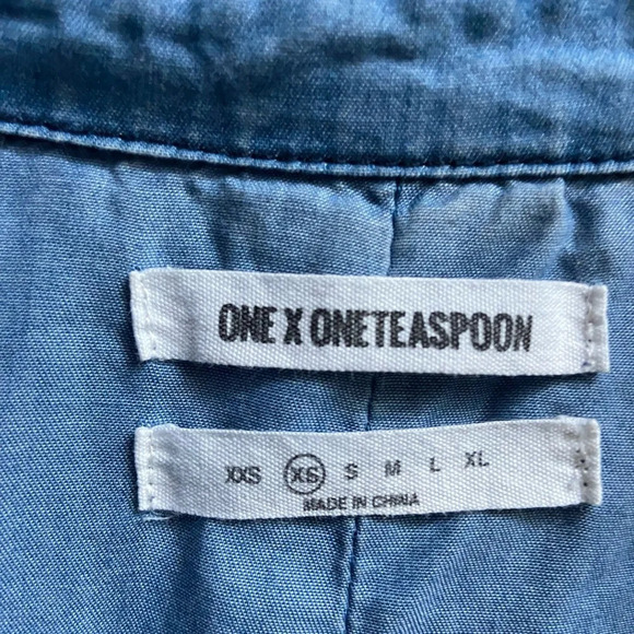 One X One Teaspoon BAHAMA TUX Oversized Shirt Sz XS - Picture 7 of 11